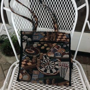 Jade Tapestry Poker Tote Purse Bag